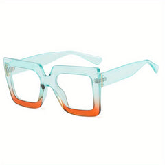 Y2K Square Clear Lens Glasses Jelly Block Spectacles Frame