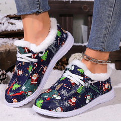Women's Santa Christmas Snow Boots Plush Comfort