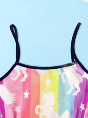 Girls' Unicorn Print Cami Romper Jumpsuit