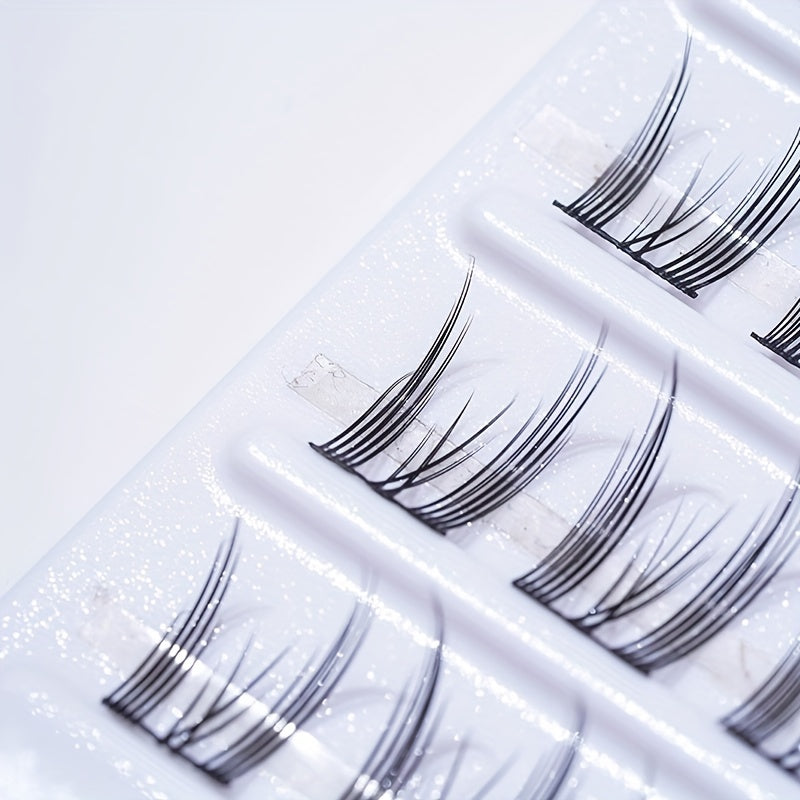 90pcs Cluster Eyelashes Fish Tail False Eyelashes 9 15mm Mix Tray