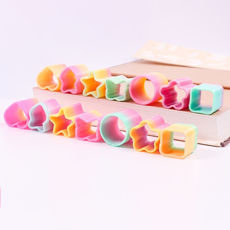 48pcs Mini Rainbow Circle Toys Five star Spring Stacking Party in Colorful Box