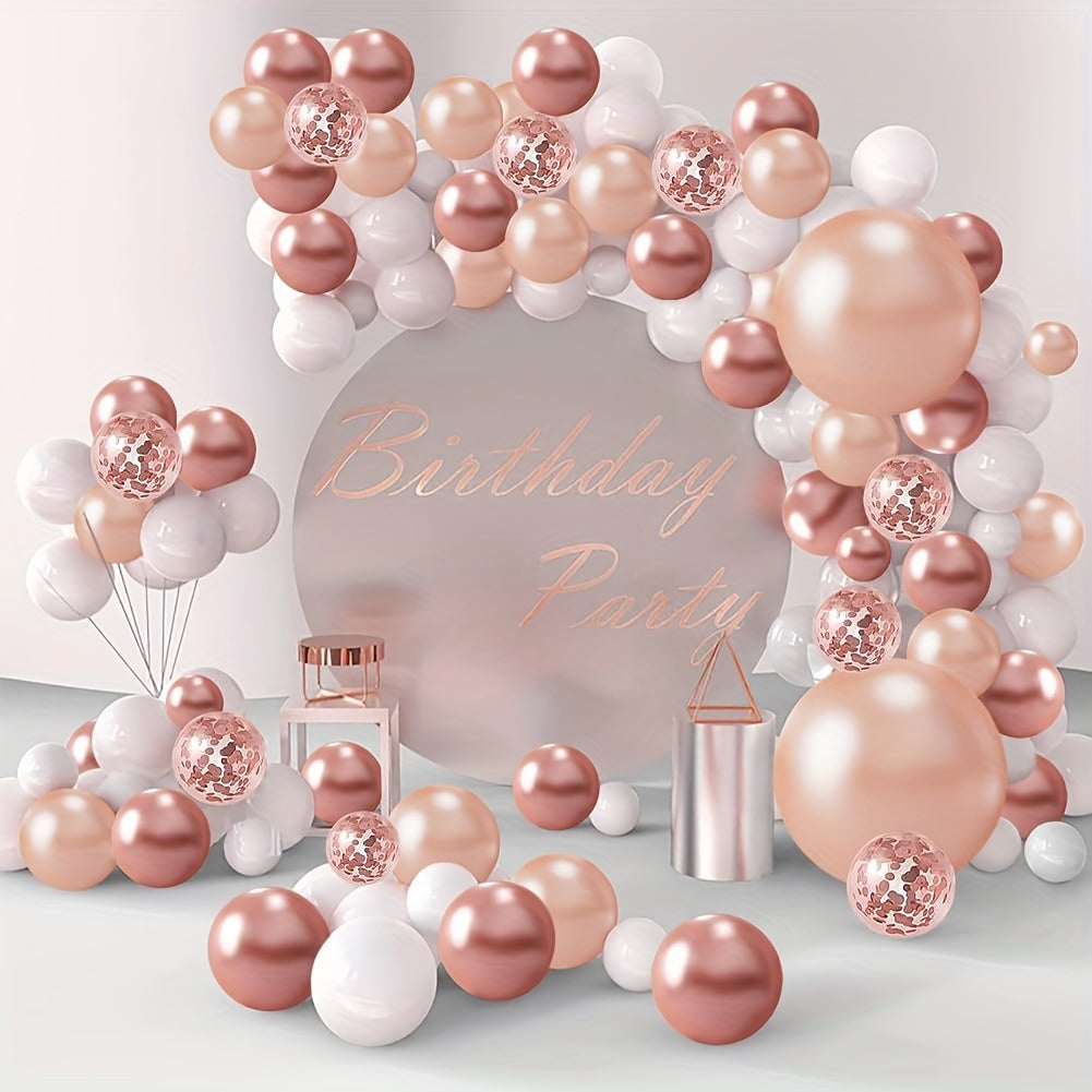Rose Gold Balloons Garland Arch Kit 138pcs - Birthday Party Decor