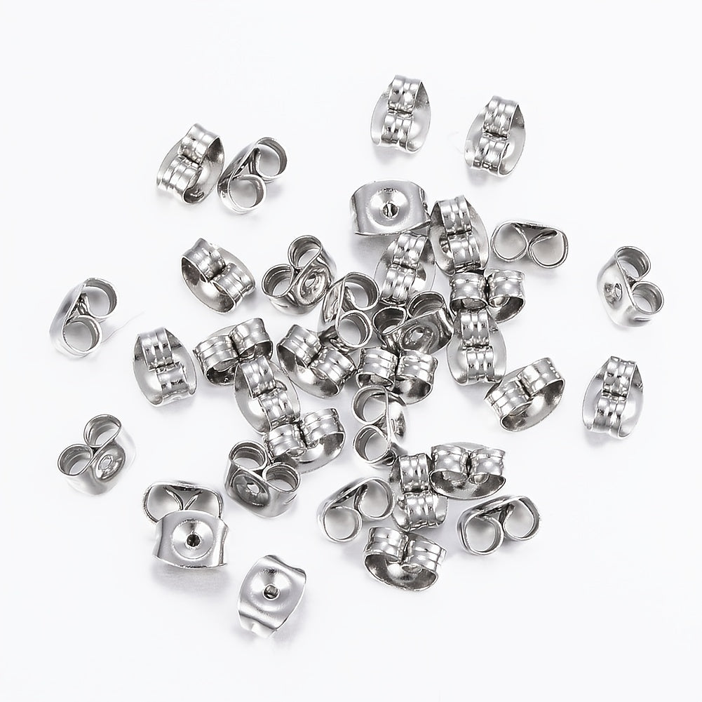 50pcs Casual Earring Back Plugs Round Ear Studs Jewelry Accessories DIY