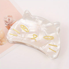 Acetic Cat Face Hair Claw Animal Clip Shark Claw Back Head Hair Ponytail