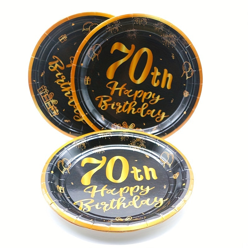 Golden Birthday Theme Party 10 Pcs Paper Dessert Plates Cheers To Tableware