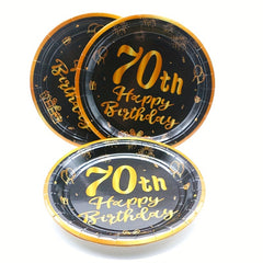 Golden Birthday Theme Party 10 Pcs Paper Dessert Plates Cheers To Tableware