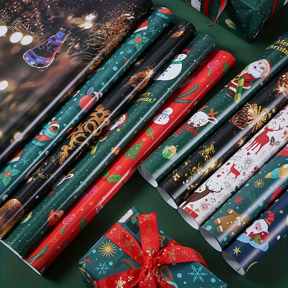 5pcs Christmas Gift Wrapping Paper for DIY Gift Packaging