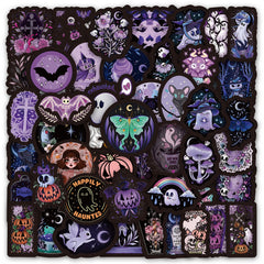 60pcs Halloween Stickers Vinyl Waterproof Ghost Skeleton Stickers
