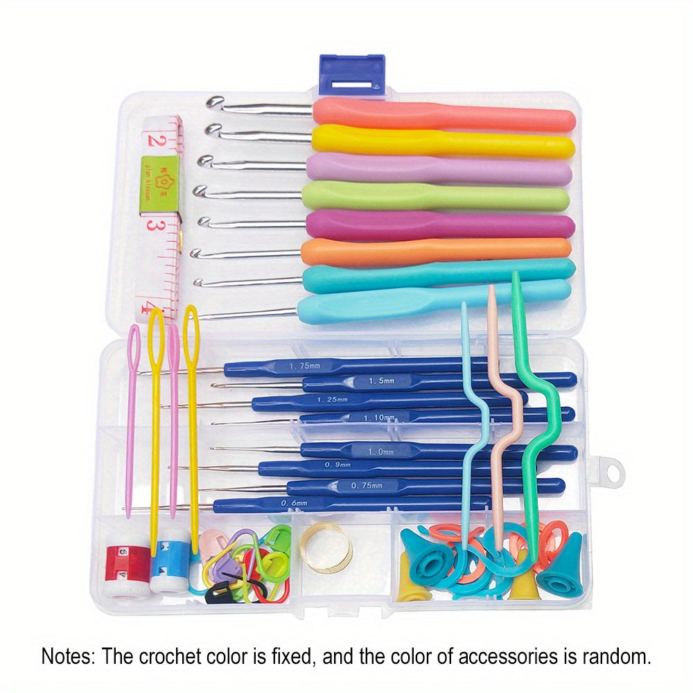 Crochet Hooks Kit Ergonomic Hook Yarn Needles Knitting Supplies