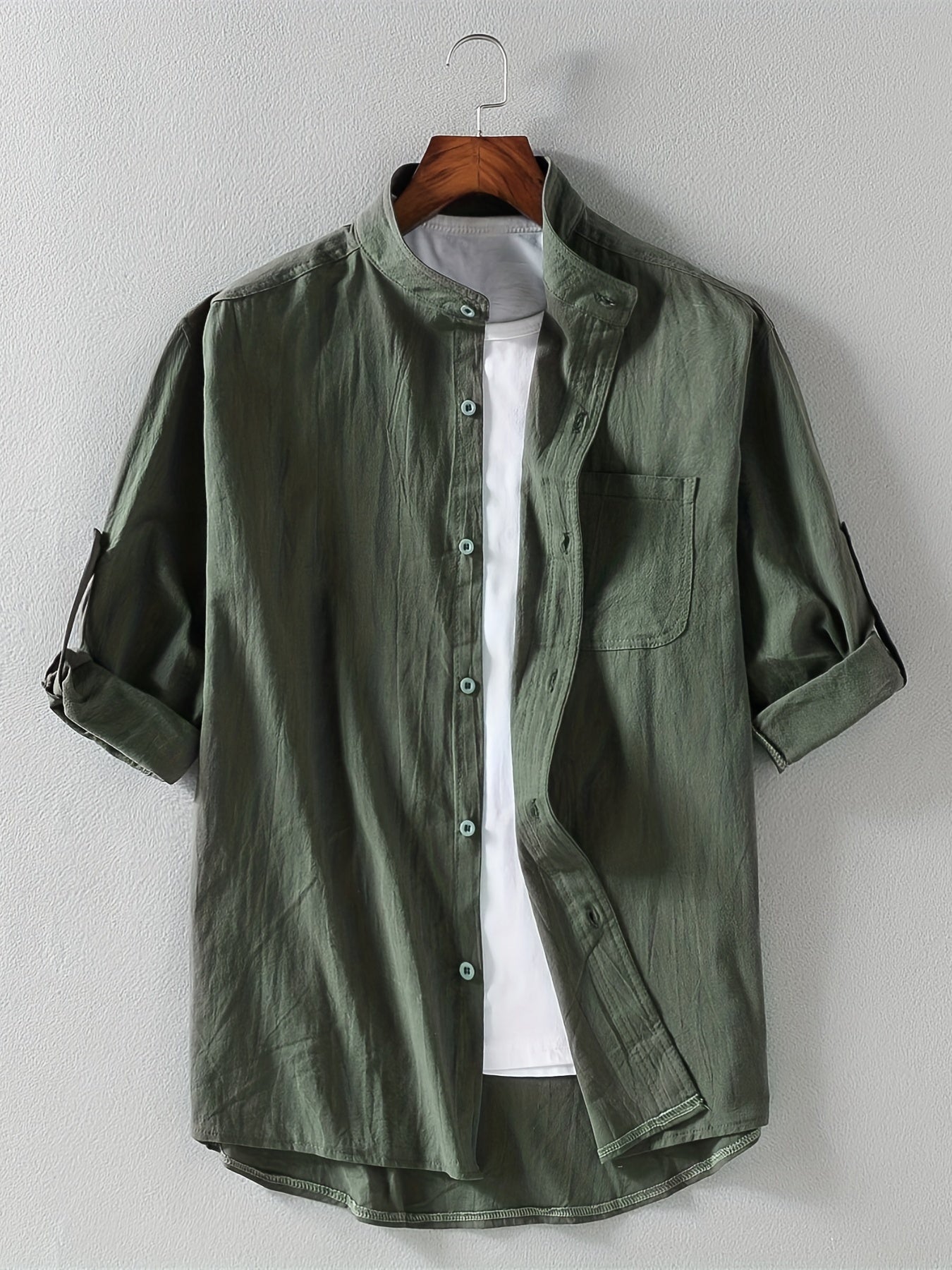 Men's Linen Short Sleeve Shirt for Summer Casual Wear
