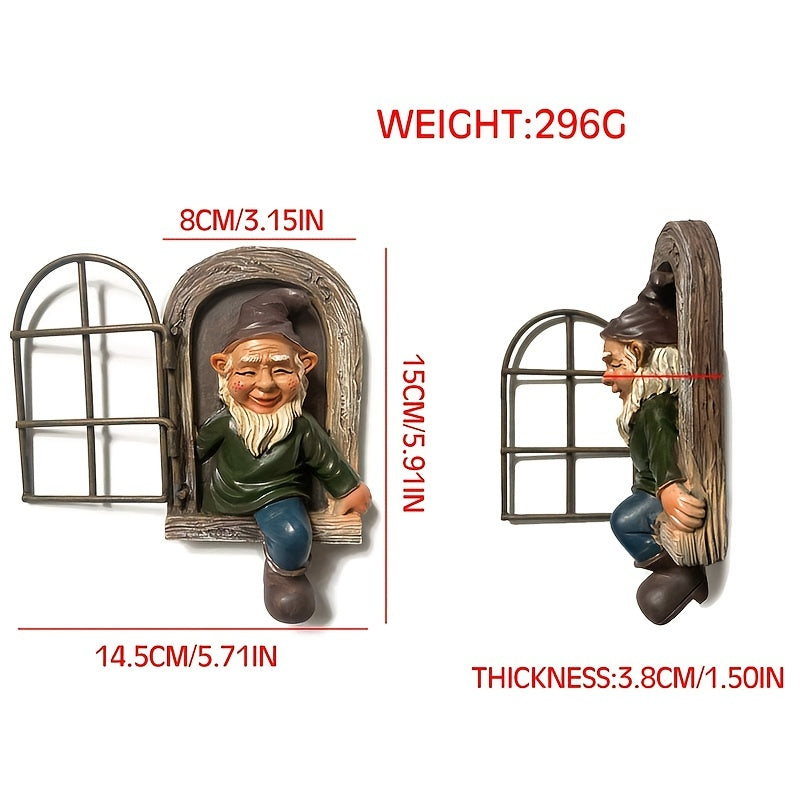 Garden Gnome Statue Tree Hugging Elf Ornaments for Christmas Decoration