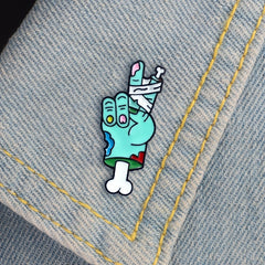 Men's Zombie Skeleton Hand Brooch
