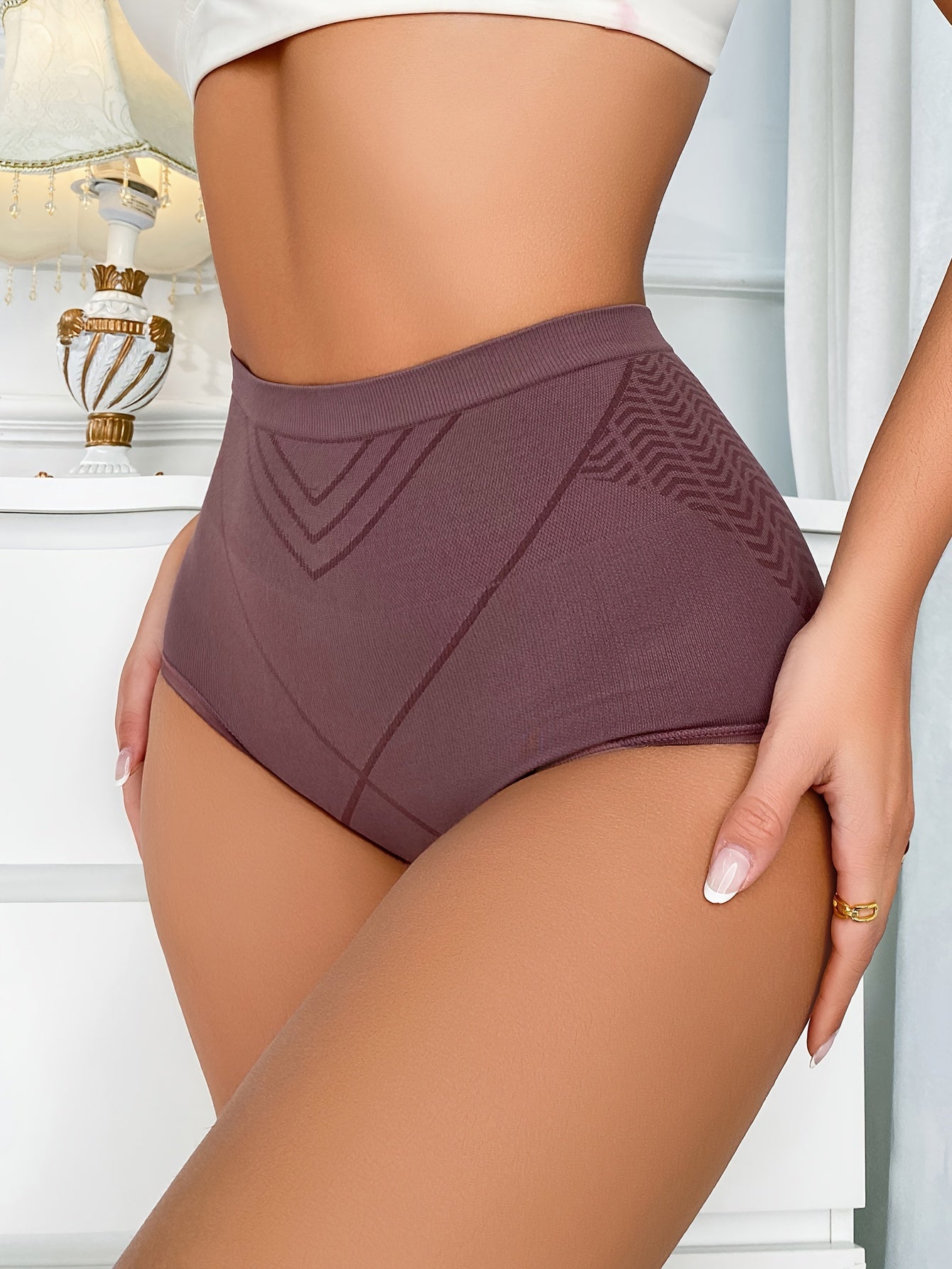 Geometric Pattern Briefs Stretchy Intimates Panties