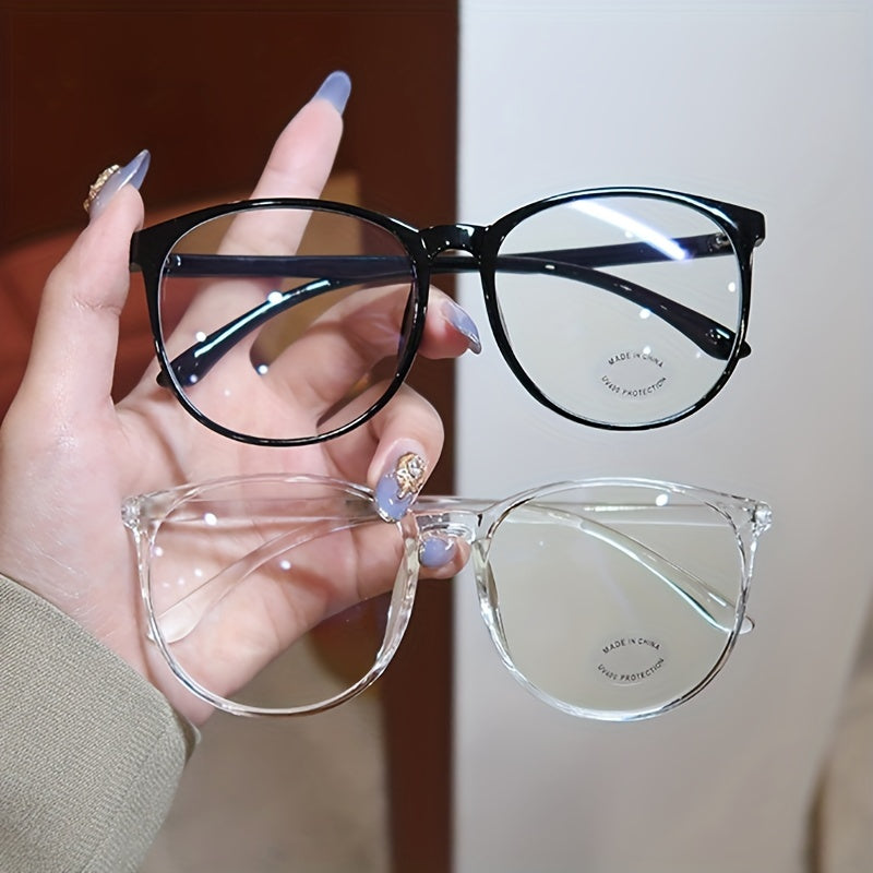 Round Frame Casual Clear Eyeglasses Light Blocking TV Gaming Glasses