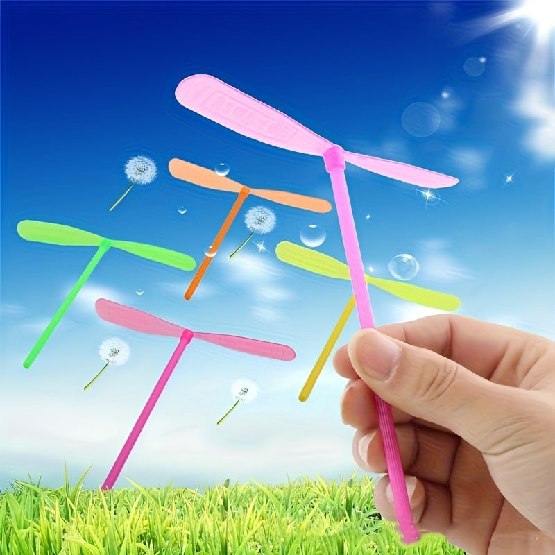 15pc Colorful Bamboo Dragonfly Helicopter Toys for Parties & Outdoor Fun