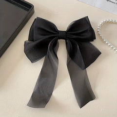 Organza Bow Barrette Ribbon Hair Clip for Women Girls