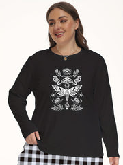  Goth Butterfly & Scorpion Print Pajama Top