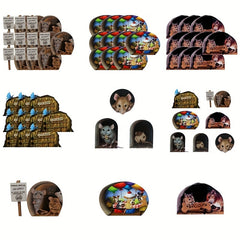 7pcs Funny Mouse Hole Wall Stickers Home Decoration 3D