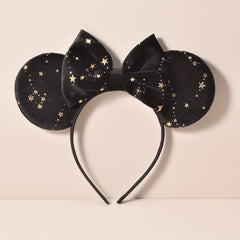 Girls Velvet Cloth Bronzing Pentagram Ears Hair Hoop Dress Up Hair Accessories