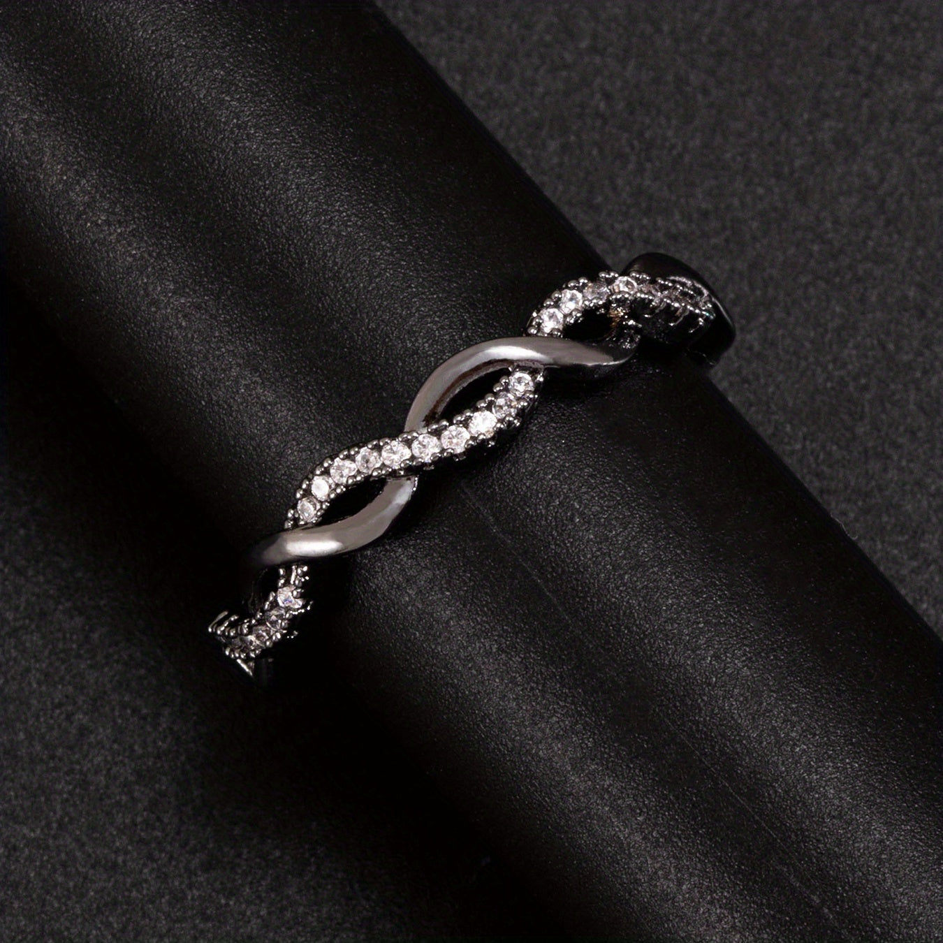 18K Plated Zircon Ring Adjustable Finger Size Jewelry For Men/Women