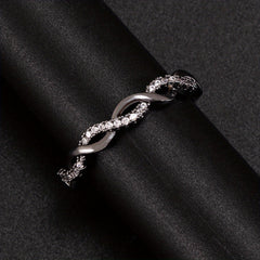 18K Plated Zircon Ring Adjustable Finger Size Jewelry For Men/Women