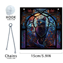 Halloween Cat Acrylic Window Hanging Decoration