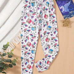 Girls' Unicorn Full Print Skinny Pants Leggings Ankle Length