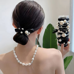 11pcs Pearl Elastic Hair Tie Headbands Hair Accessories