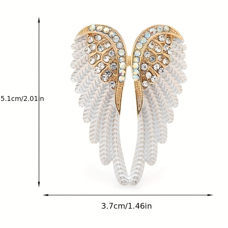 Angel Wings Brooch Feather Corsage Rhinestone Jewelry Clothing Accessories Pin