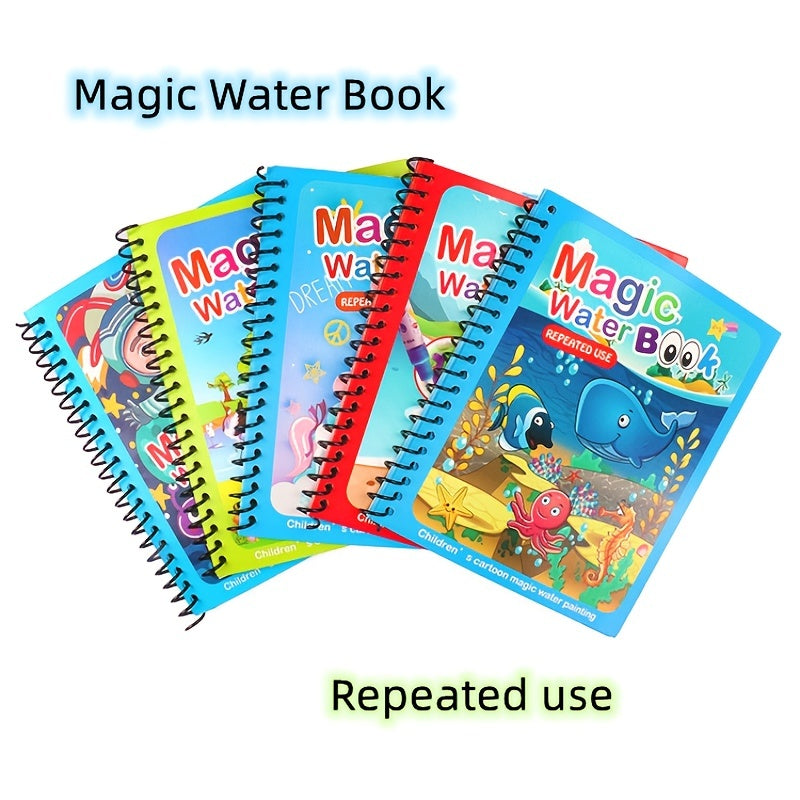 Watercolor Magic Book Toddler Reusable Painting Animal Coloring Book
