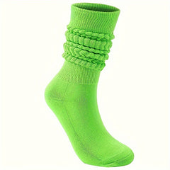 Textured Solid Calf Socks Warm Knee High Women's Stockings