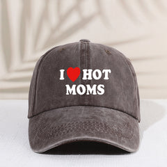 Girl's Mesh Printed I Love My Hot Moms Distressed Baseball Cap For Kids