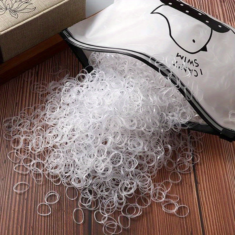 1000 Mini PU Rubber Bands Hair Ties Accessories