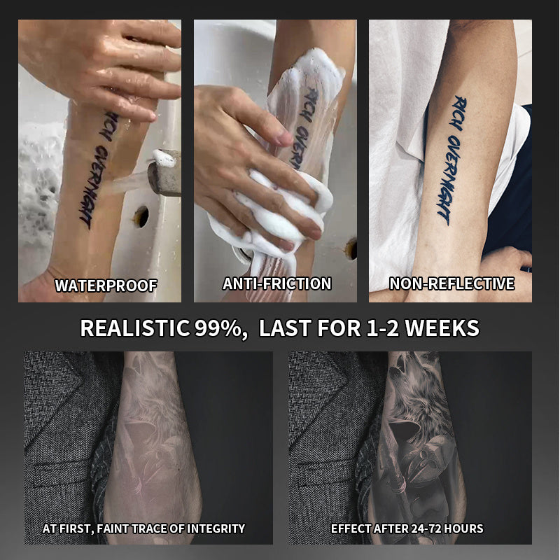 Realistic Howling Wolf Waterproof Tattoo Sticker