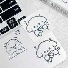 Cute Bear Luggage Sticker - Single Use Decal for Devices & Suitcases