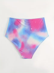  Glitter Starry Sky High Waist Swim Panty