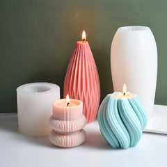 Striped Roman Column Candle Silicone Mold DIY Decoration