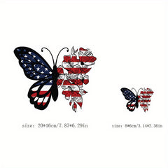 Flag Butterfly Iron On Patches For Clothing Pillow Bag Sticker