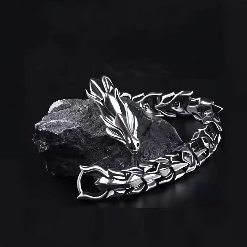 Retro Men's Dragon Pattern Dragon Head Bracelet Gift