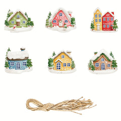 6pcs Snowhouse Hanging Ornament Christmas Tree Decoration