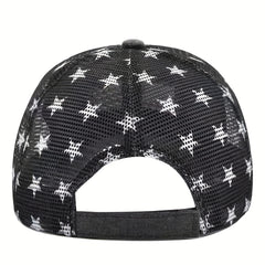 Breathable Mesh Cap Mens Peaked Cap Letter Embroidery Baseball Cap