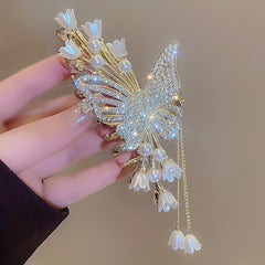Girl's Flower Butterfly Rhinestone Hair Clip Tassel Fairy Hair Accessories