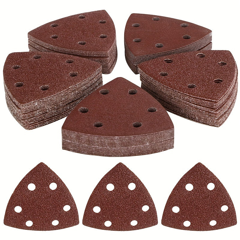 100pcs 90mm Triangle Mouse Sanding Disc Sheet 40 180Grits Grinder Sandpaper