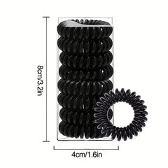 Spiral Hair Ties Waterproof Ponytail Holder Solid Hair Accessories