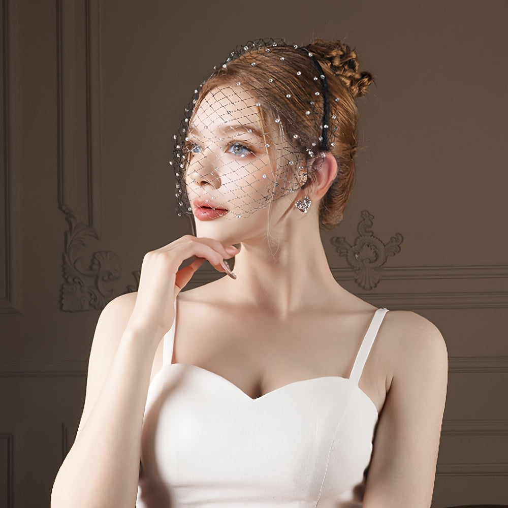 Wedding Face Veil Hairband Bride Headpiece Dramatic Effect Formal Events