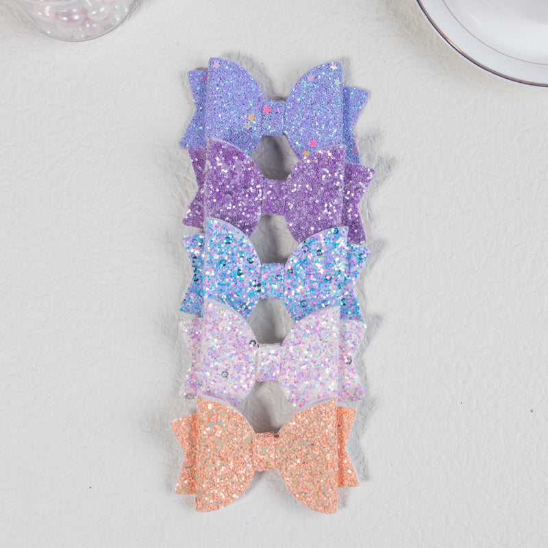 5pcs Glitter Hair Bows Hair Clips Big Hair Bows For Girls Teens