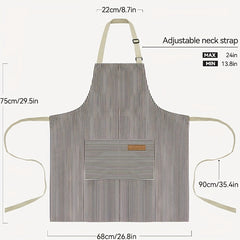 Polyester Striped Unisex Adjustable Cooking Apron