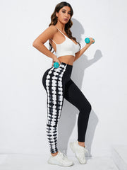 Tie Dye Butt Lifting Yoga Leggings High Waist Slim Fit Activewear