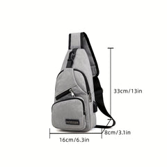 Men's Waterproof Crossbody Bag USB Charging Outdoor Chest Bag