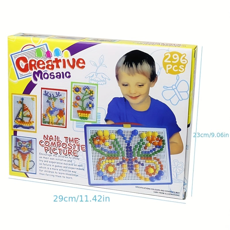 Colorful Mushroom Peg Puzzle Building Blocks Game Enhances Cognitive Skills